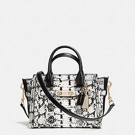 COACH F37187 COACH SWAGGER 20 IN COLORBLOCK EXOTIC EMBOSSED LEATHER LIGHT-GOLD/BLACK
