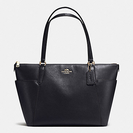 COACH AVA TOTE IN PEBBLE LEATHER - IMITATION GOLD/MIDNIGHT - f37216