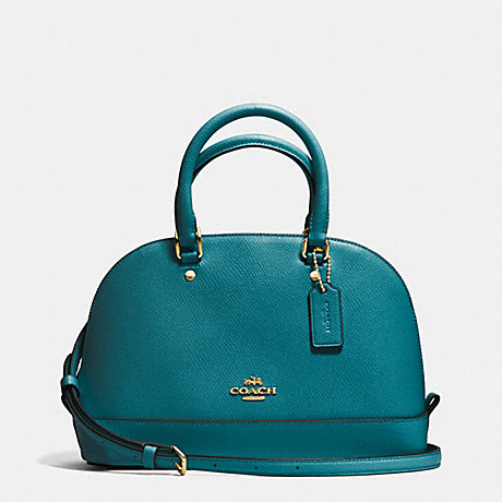 MINI SIERRA SATCHEL IN CROSSGRAIN LEATHER - COACH F37217 - IMITATION GOLD/ATLANTIC