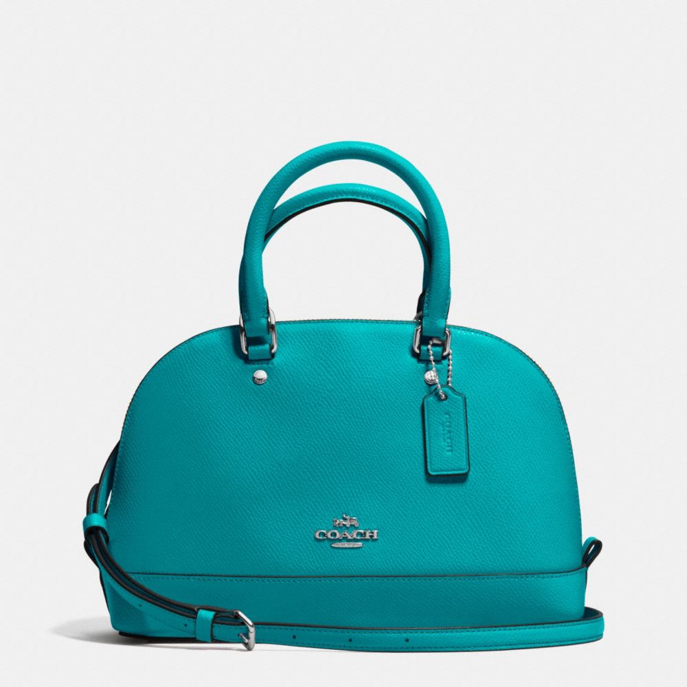 MINI SIERRA SATCHEL IN CROSSGRAIN LEATHER - SILVER/TURQUOISE - COACH F37217