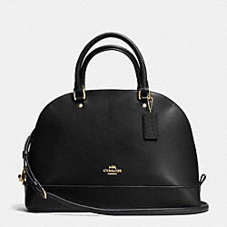 SIERRA SATCHEL IN CROSSGRAIN LEATHER - f37218 - IMITATION GOLD/BLACK