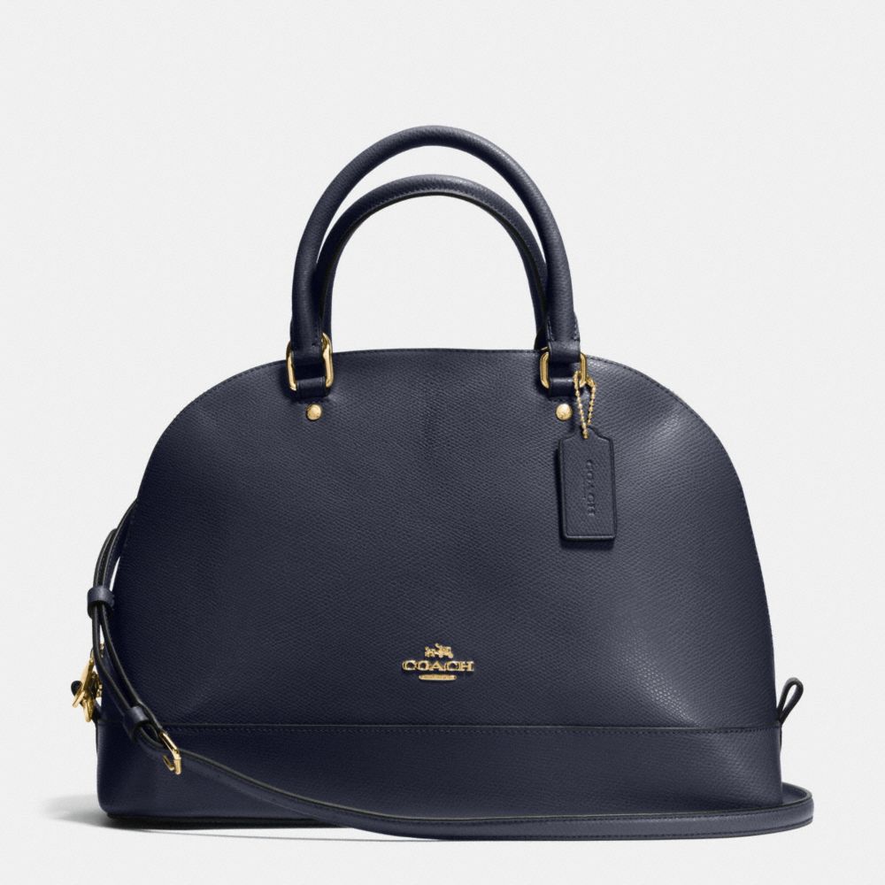 SIERRA SATCHEL IN CROSSGRAIN LEATHER - f37218 - IMITATION GOLD/MIDNIGHT