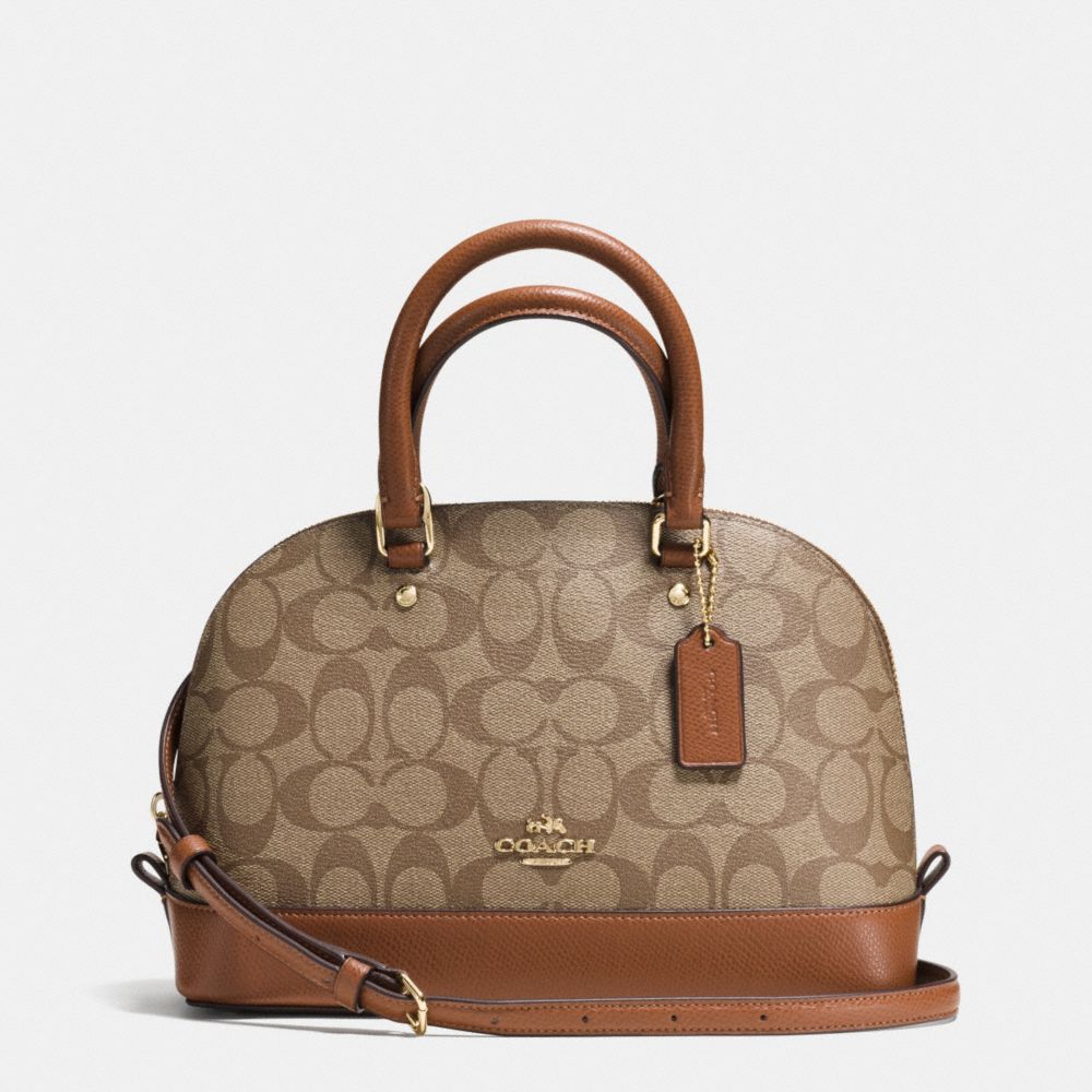 COACH MINI SIERRA SATCHEL IN SIGNATURE - IMITATION GOLD/KHAKI/SADDLE - F37232