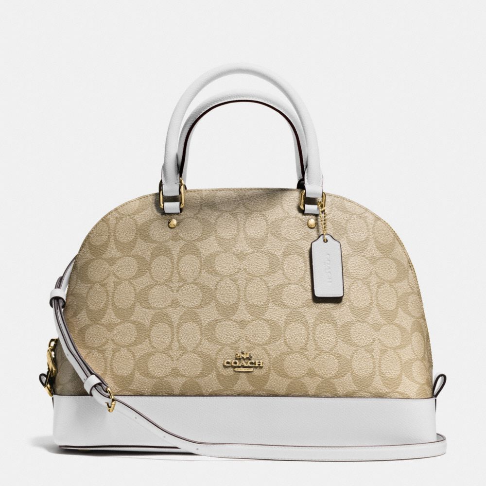 COACH SIERRA SATCHEL IN SIGNATURE - IMITATION GOLD/LIGHT KHAKI/CHALK - f37233