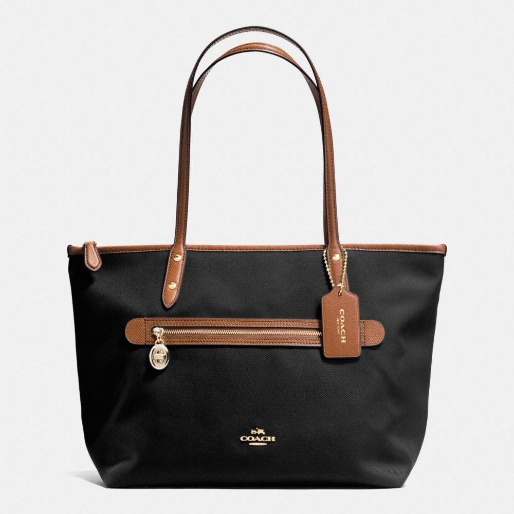 COACH F37237 SAWYER TOTE IN POLYESTER TWILL IMITATION-GOLD/BLACK