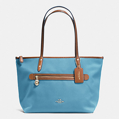 COACH f37237 SAWYER TOTE IN POLYESTER TWILL IMITATION GOLD/BLUEJAY