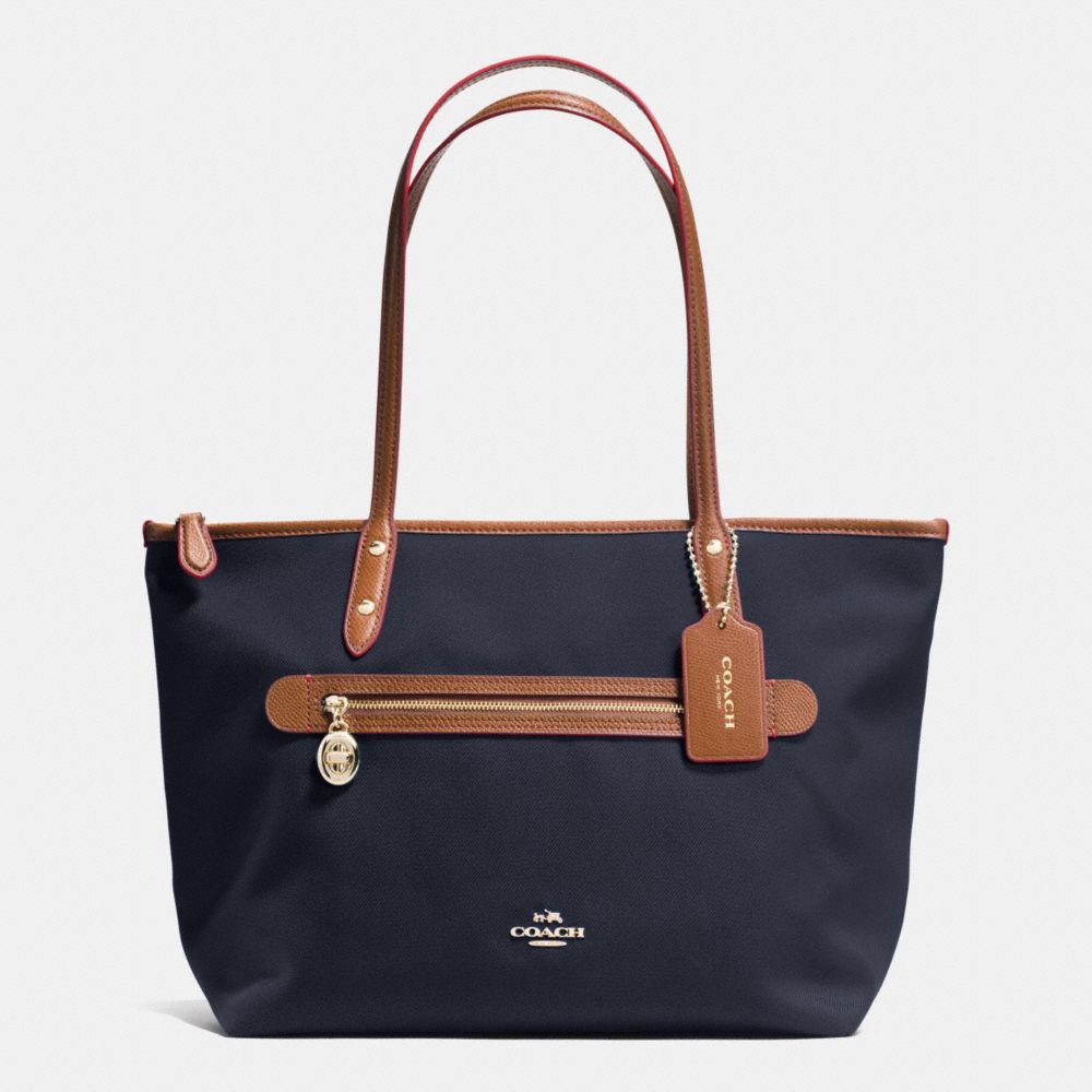 SAWYER TOTE IN POLYESTER TWILL - f37237 - IMITATION GOLD/MIDNIGHT