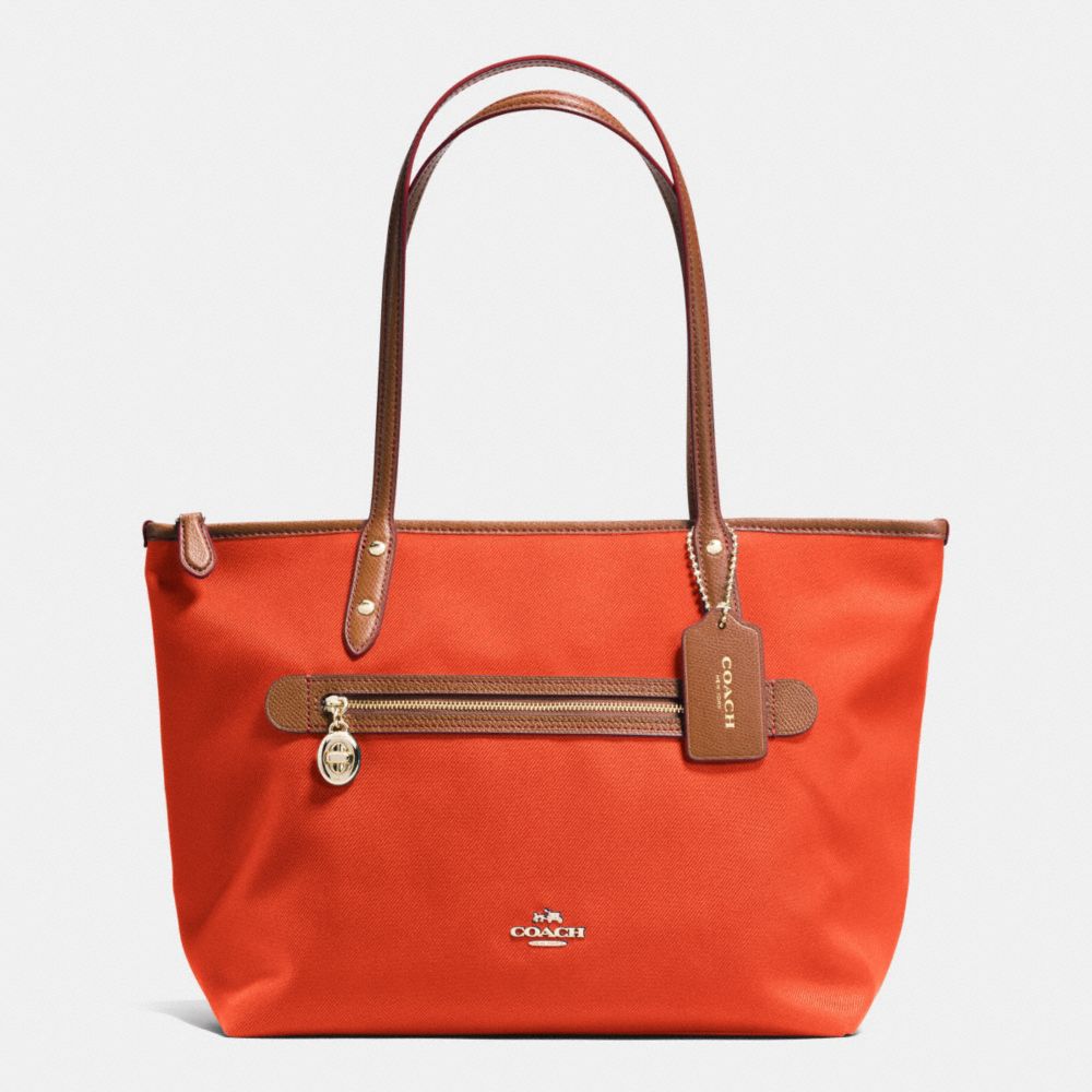 COACH F37237 Sawyer Tote In Polyester Twill IMITATION GOLD/PEPPER