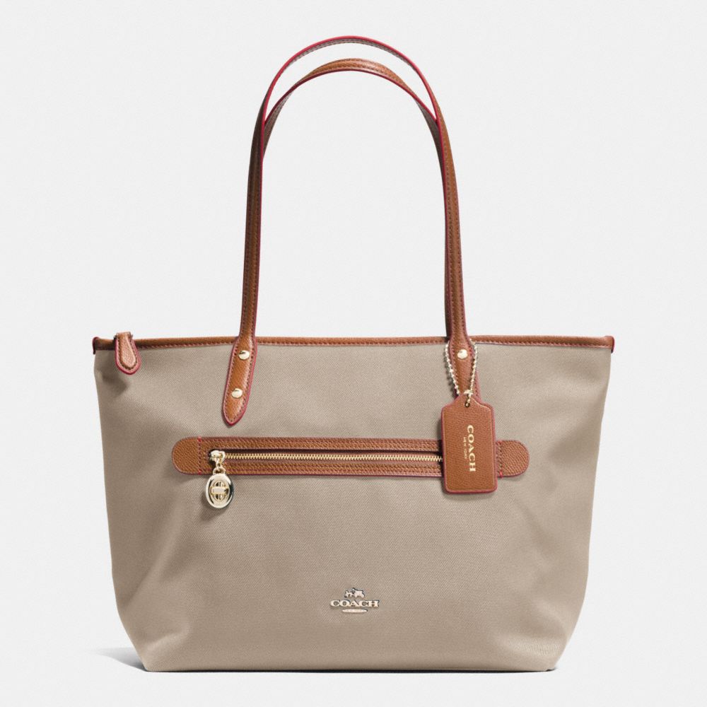 SAWYER TOTE IN POLYESTER TWILL - IMITATION GOLD/STONE - COACH F37237