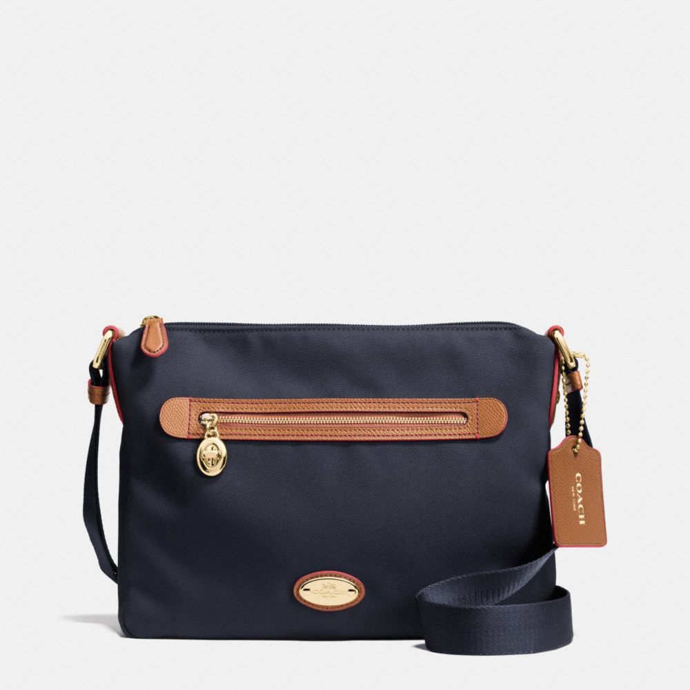 SAWYER CROSSBODY IN POLYESTER TWILL - f37239 - IMITATION GOLD/MIDNIGHT