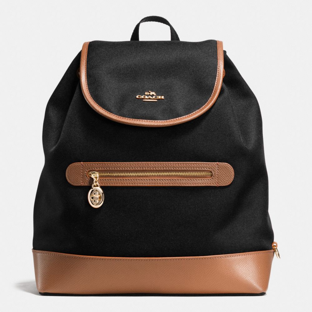COACH F37240 Sawyer Backpack In Canvas IMITATION GOLD/BLACK