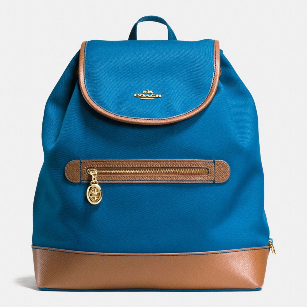 COACH F37240 Sawyer Backpack In Canvas  IMITATION GOLD/BRIGHT MINERAL