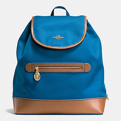 COACH f37240 SAWYER BACKPACK IN CANVAS  IMITATION GOLD/BRIGHT MINERAL