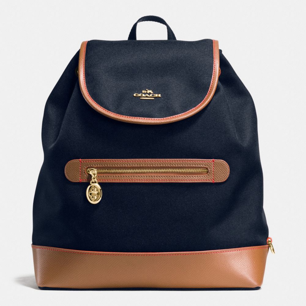 SAWYER BACKPACK IN CANVAS - f37240 - IMITATION GOLD/MIDNIGHT