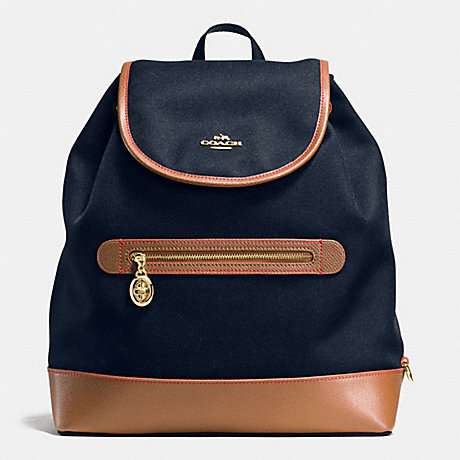 COACH f37240 SAWYER BACKPACK IN CANVAS IMITATION GOLD/MIDNIGHT