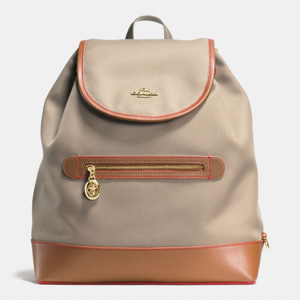 COACH F37240 SAWYER BACKPACK IN CANVAS IMITATION-GOLD/STONE