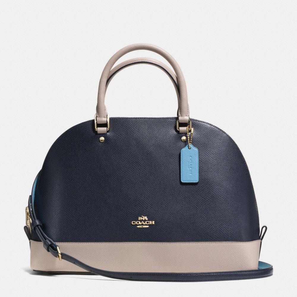 COACH F37246 - SIERRA SATCHEL IN COLORBLOCK LEATHER IMITATION GOLD/NAVY/GREY BIRCH