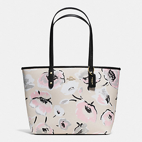 COACH F37266 CITY ZIP TOTE IN WILDFLOWER PRINT COATED CANVAS IMITATION-GOLD/CHALK-MULTI