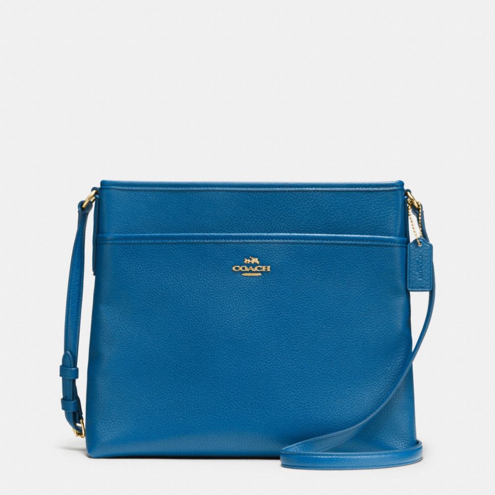 FILE BAG IN PEBBLE LEATHER - COACH F37321 - IMITATION GOLD/BRIGHT MINERAL