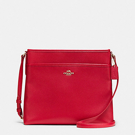 COACH FILE BAG IN PEBBLE LEATHER - IMITATION GOLD/CLASSIC RED - f37321