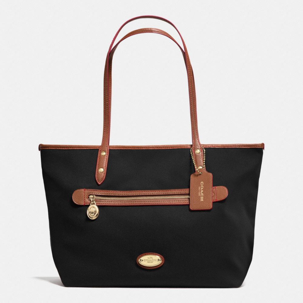 TOTE IN POLYESTER TWILL - COACH F37336 - IMITATION GOLD/BLACK F37336