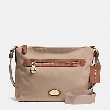 COACH f37337 FILE BAG IN POLYESTER TWILL LIGHT GOLD/STONE