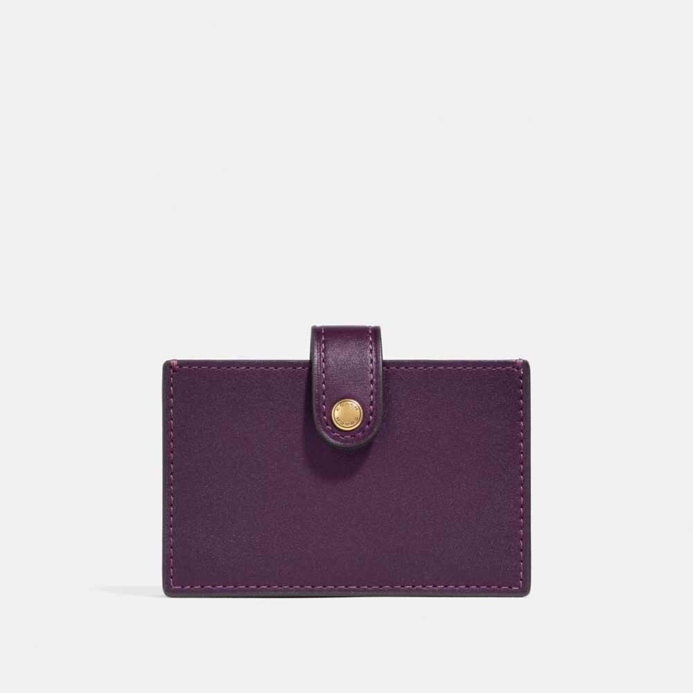 ACCORDION CARD CASE IN COLORBLOCK - F37367 - PLUM MULTI/BRASS