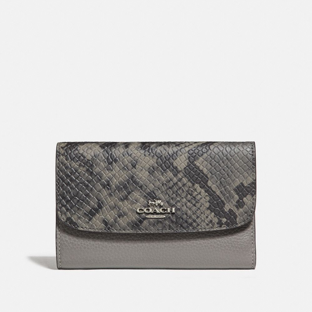 COACH F37378 Medium Envelope Wallet HEATHER GREY/SILVER