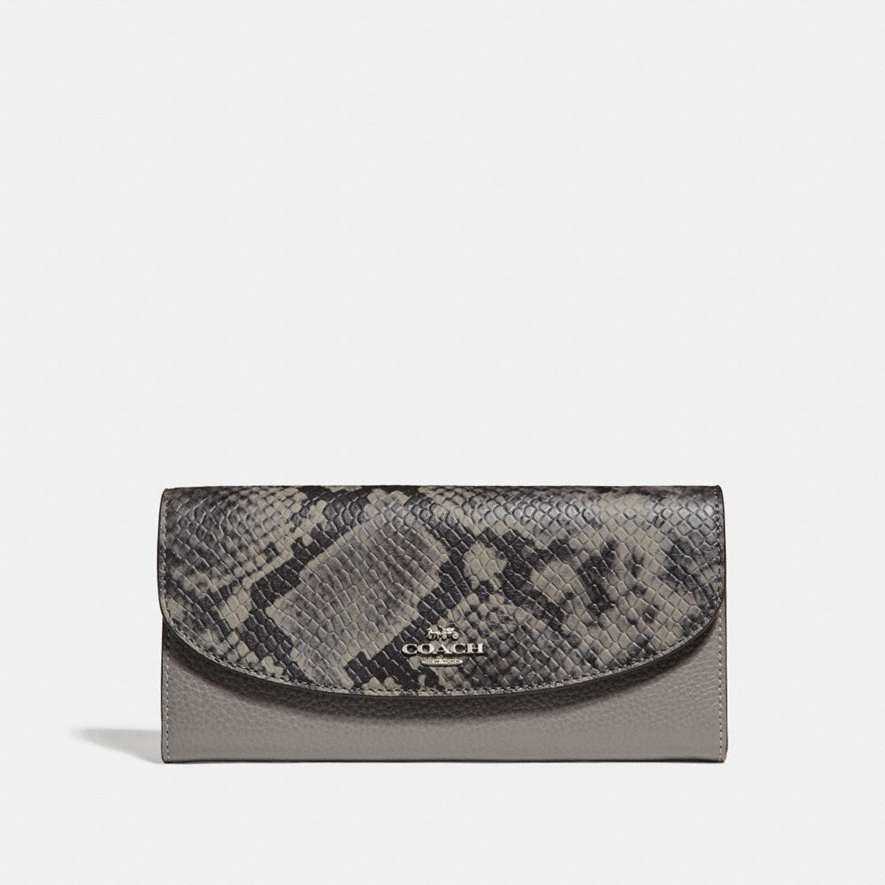 COACH F37379 Slim Envelope Wallet HEATHER GREY/SILVER