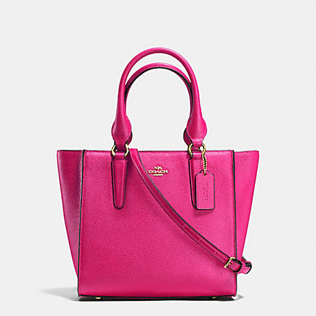 COACH F37415 CROSBY CARRYALL 24 IN PEBBLE LEATHER LIGHT-GOLD/CERISE