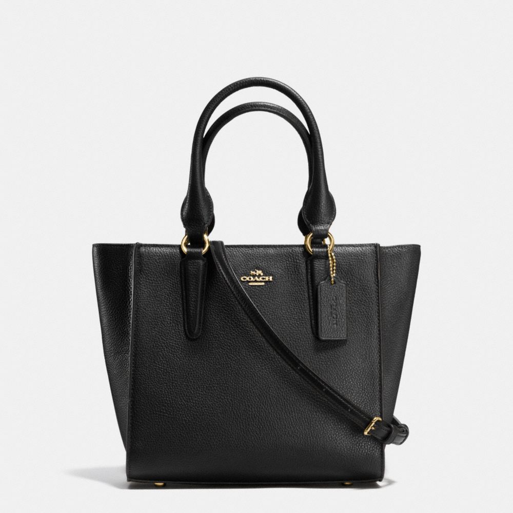 COACH F37415 CROSBY CARRYALL 24 IN PEBBLE LEATHER LIGHT-GOLD/BLACK