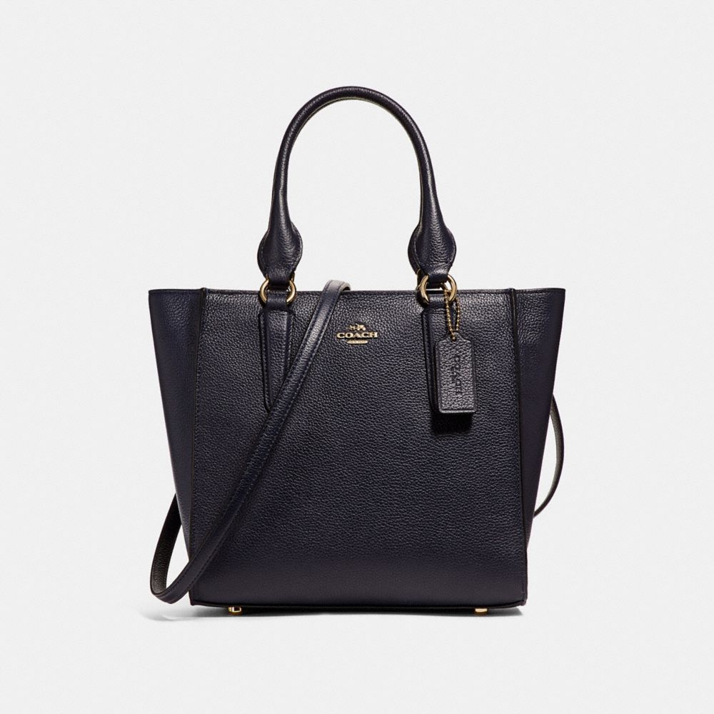 CROSBY CARRYALL 24 IN PEBBLE LEATHER - f37415 - LIGHT GOLD/NAVY