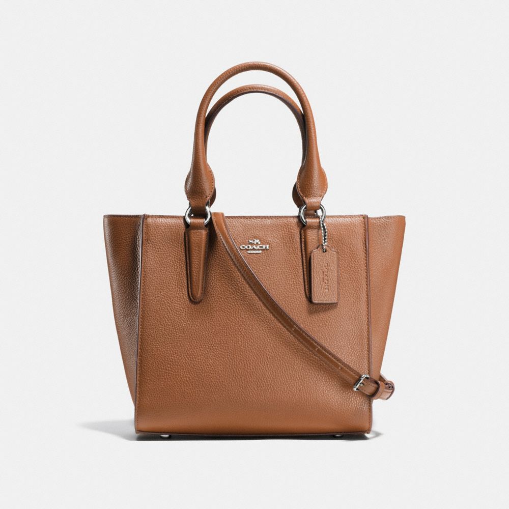 COACH F37415 - CROSBY CARRYALL 24 IN PEBBLE LEATHER SILVER/SADDLE