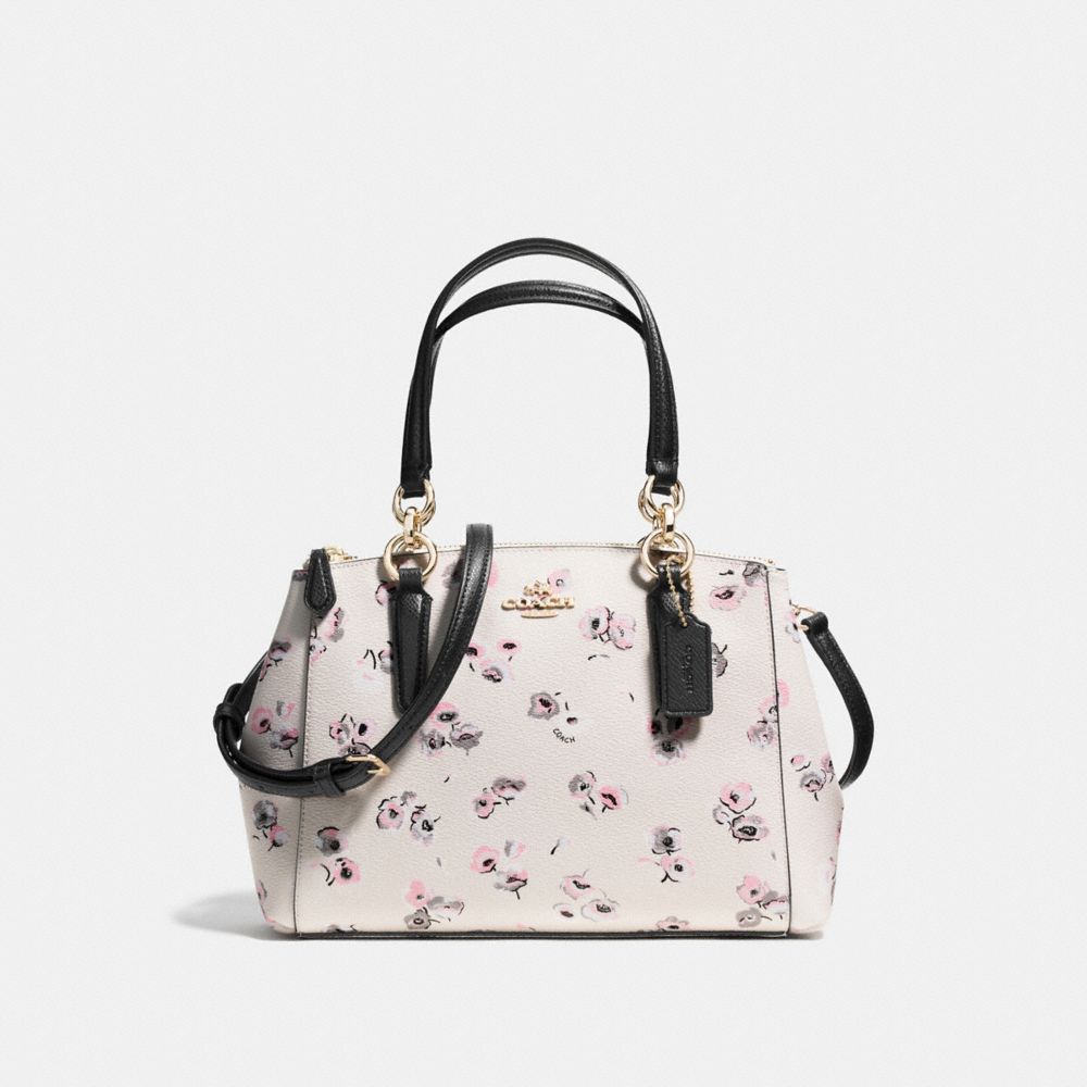 MINI CHRISTIE CARRYALL WITH SMALL WILDFLOWER PRINT - COACH f37421  - LIGHT GOLD/CHALK MULTI