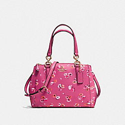 MINI CHRISTIE CARRYALL IN SMALL WILDFLOWER PRINT COATED CANVAS - f37421 - IMITATION GOLD/DAHLIA MULTI