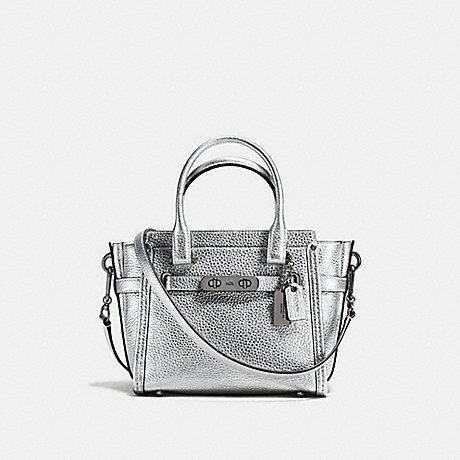 COACH f37444 COACH SWAGGER 21 CARRYALL IN PEBBLE LEATHER DARK GUNMETAL/SILVER