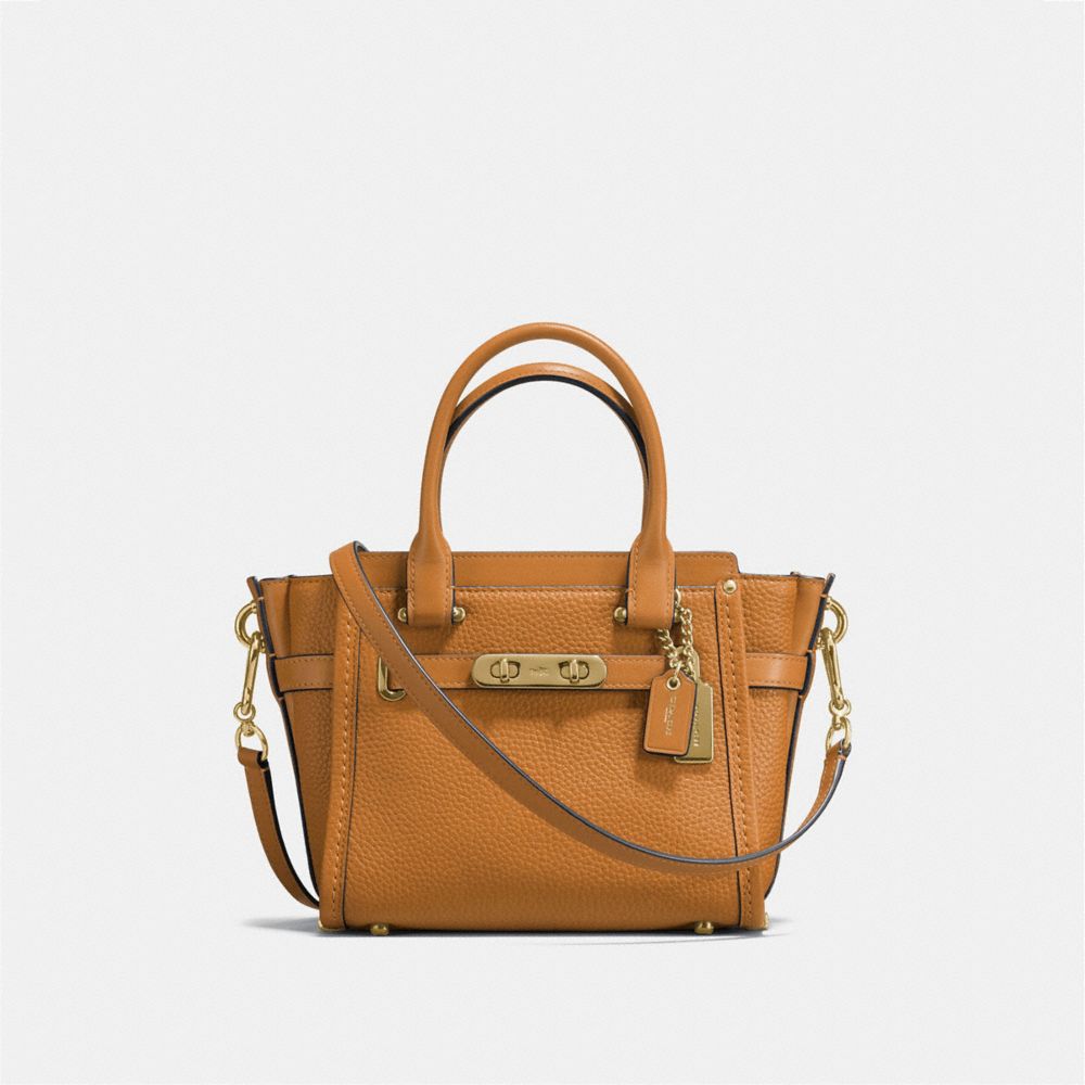 COACH SWAGGER 21 IN PEBBLE LEATHER - f37444 - LIGHT GOLD/LIGHT SADDLE