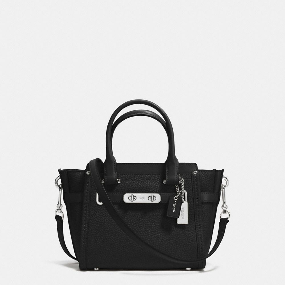 COACH SWAGGER 21 CARRYALL IN PEBBLE LEATHER - SILVER/BLACK - COACH F37444