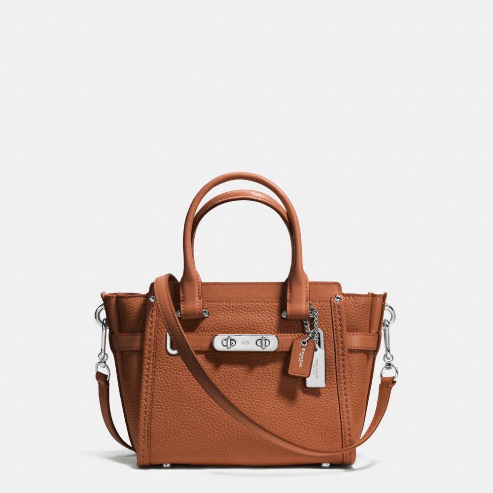 COACH F37444 - COACH SWAGGER 21 CARRYALL IN PEBBLE LEATHER SILVER/SADDLE