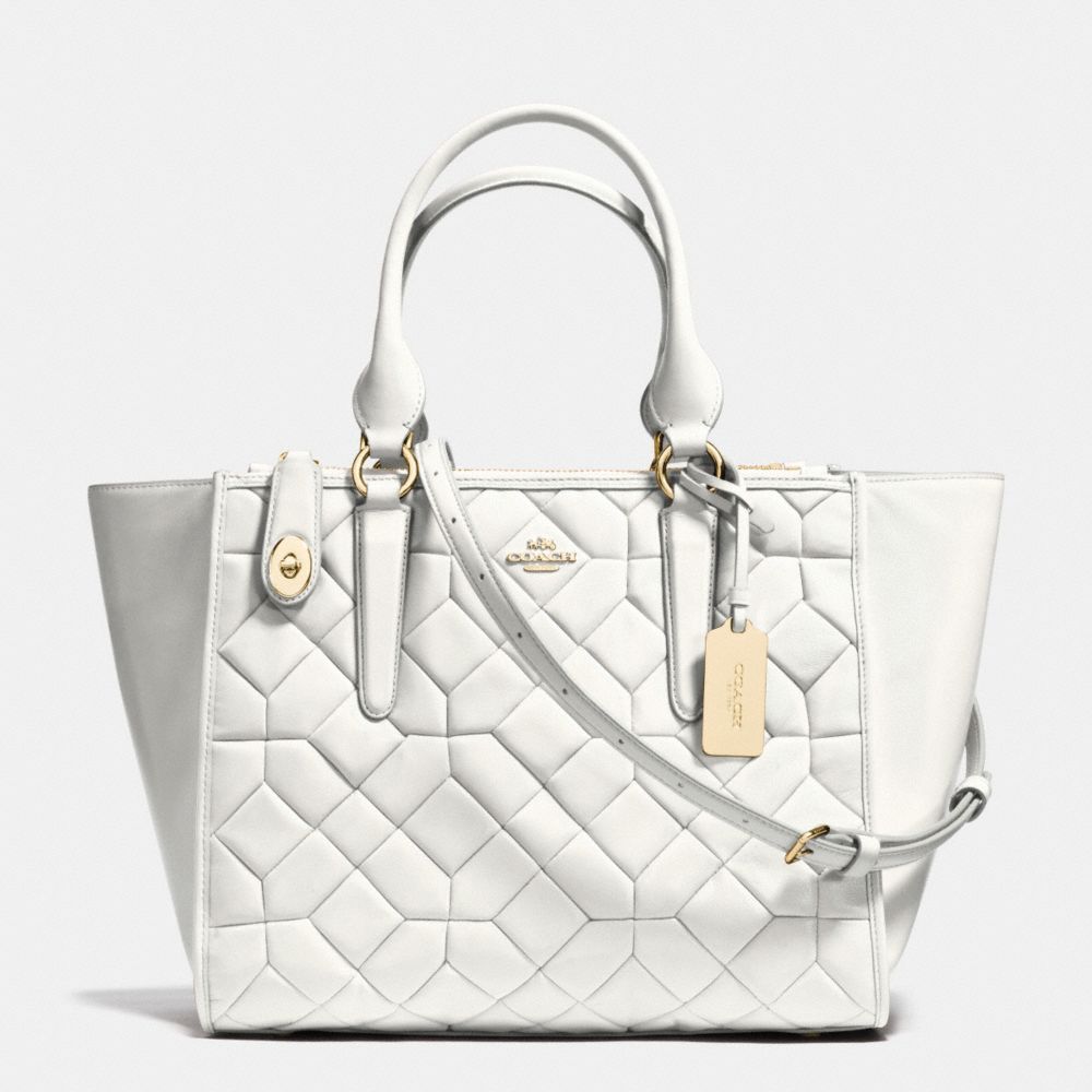 COACH F37486 - CROSBY CARRYALL IN CANYON QUILT LEATHER LIGHT GOLD/CHALK