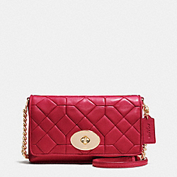 COACH F37488 - CANYON QUILT CROSSTOWN CROSSBODY IN CALF LEATHER LIGHT GOLD/TRUE RED