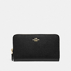 CONTINENTAL ZIP AROUND WALLET - F37544 - BLACK/GOLD