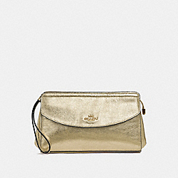 COACH F37550 Flap Clucth WHITE GOLD/LIGHT GOLD