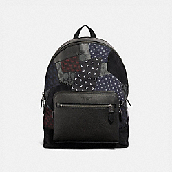 WEST BACKPACK WITH PATCHWORK - COACH F37557 - BLACK MULTI/BLACK COPPER FINISH