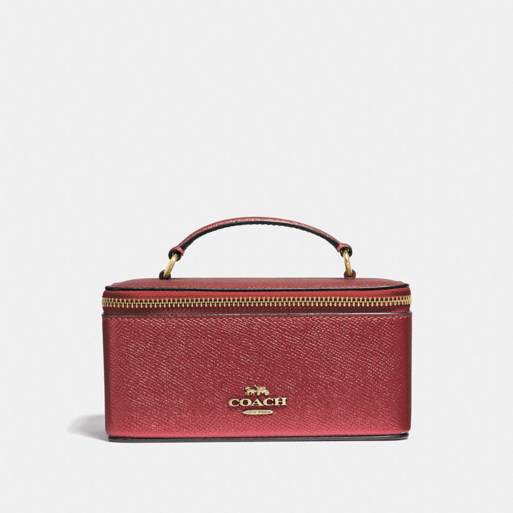 COACH VANITY CASE - METALLIC CURRANT/LIGHT GOLD - F37568