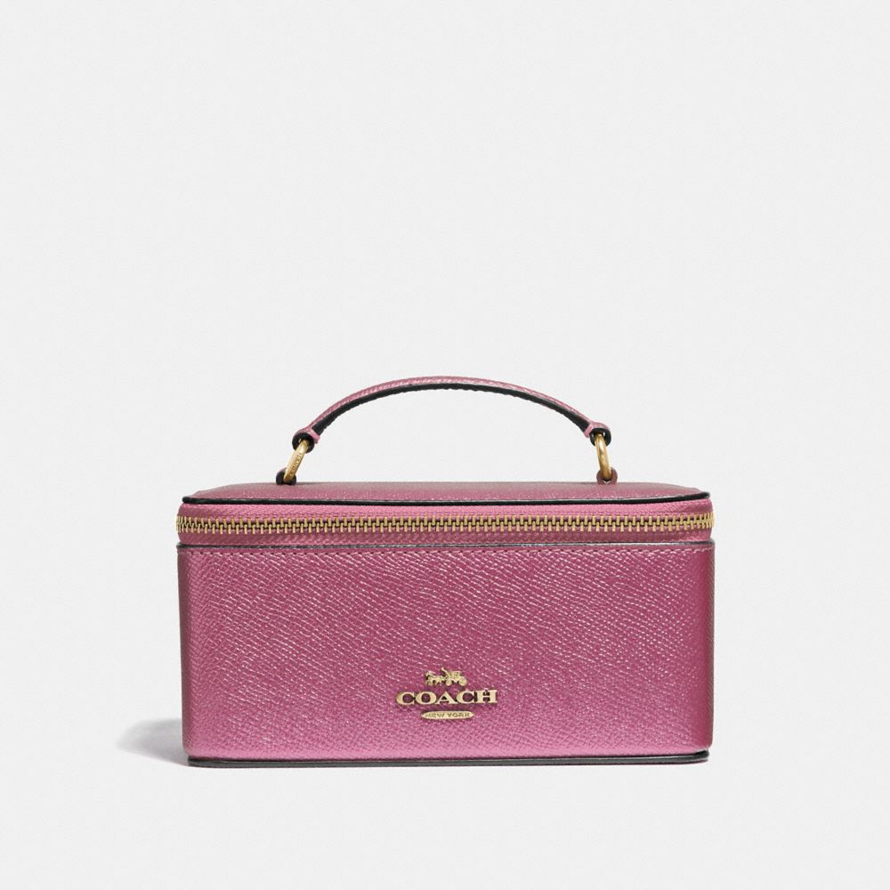 COACH F37568 VANITY CASE METALLIC ANTIQUE BLUSH/LIGHT GOLD