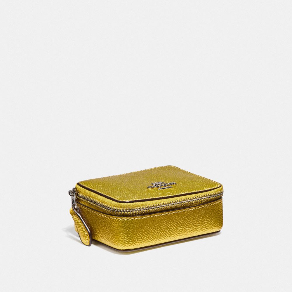 COACH F37569 TRIPLE PILL BOX METALLIC YELLOW/SILVER