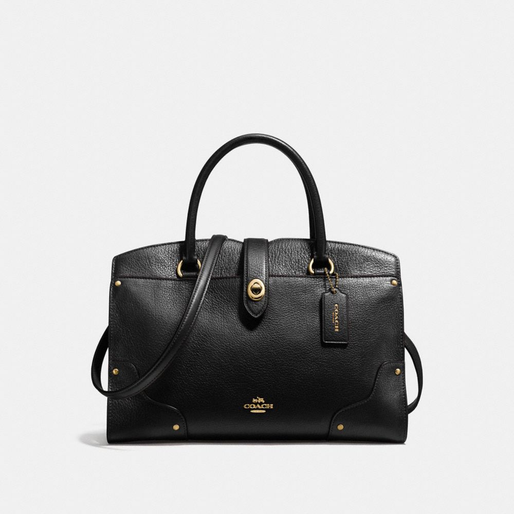 COACH F37575 MERCER SATCHEL 30 BLACK/LIGHT-GOLD