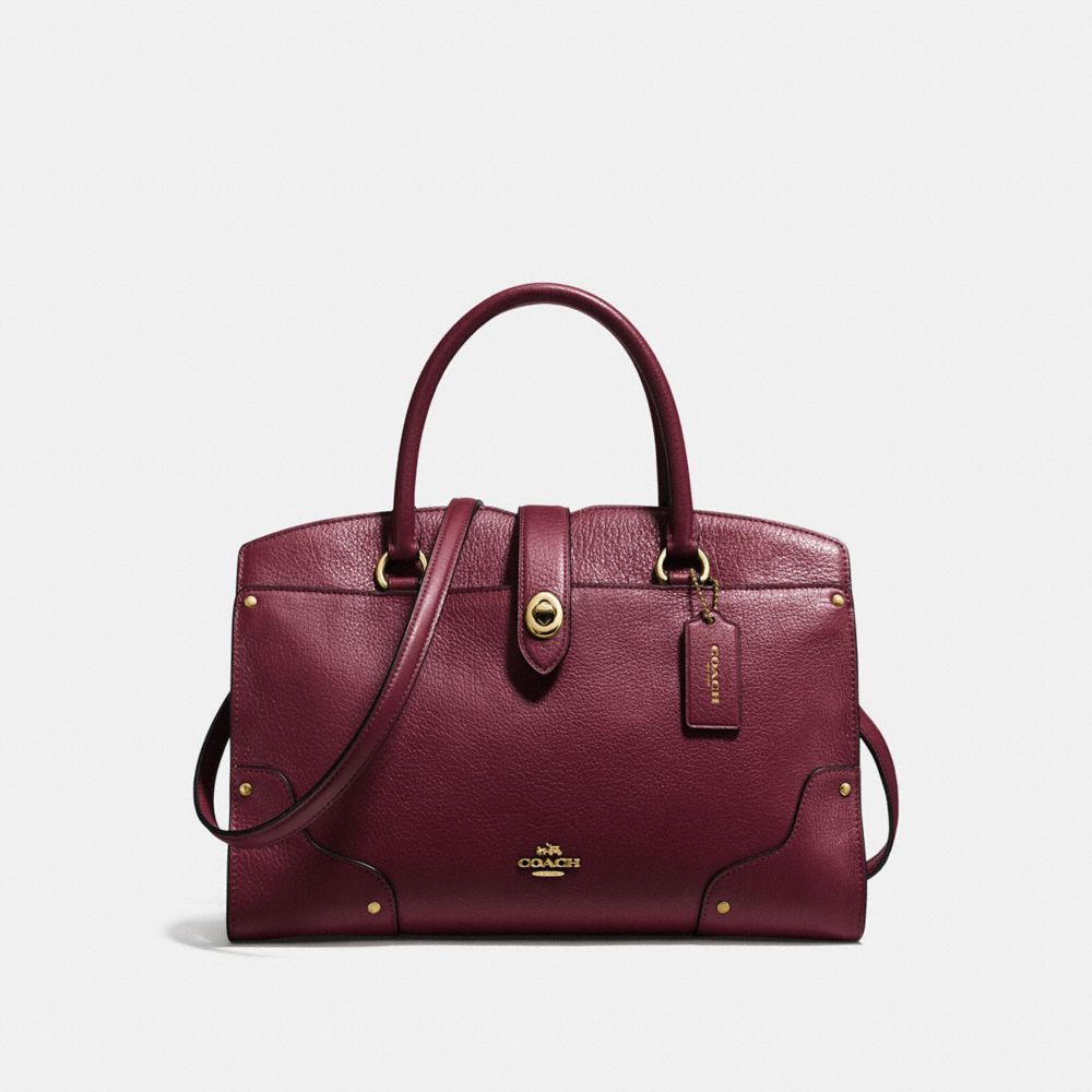 MERCER SATCHEL 30 - f37575 - BURGUNDY/LIGHT GOLD