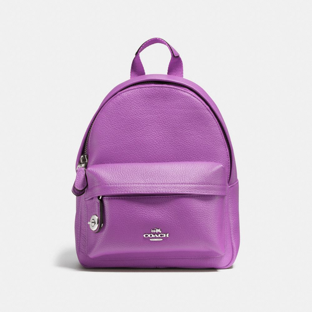 COACH f37590 MINI CAMPUS BACKPACK SILVER/ORCHID